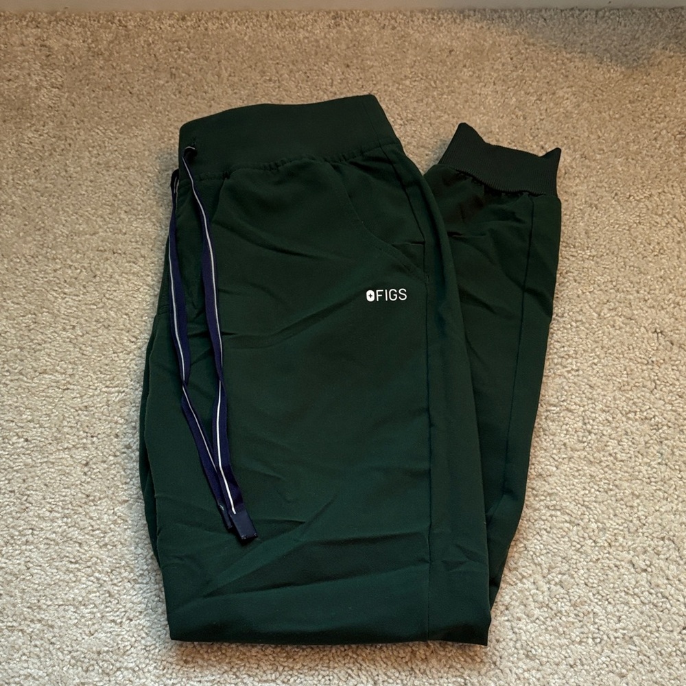 Figs Racing Green Zamora scrub bottoms